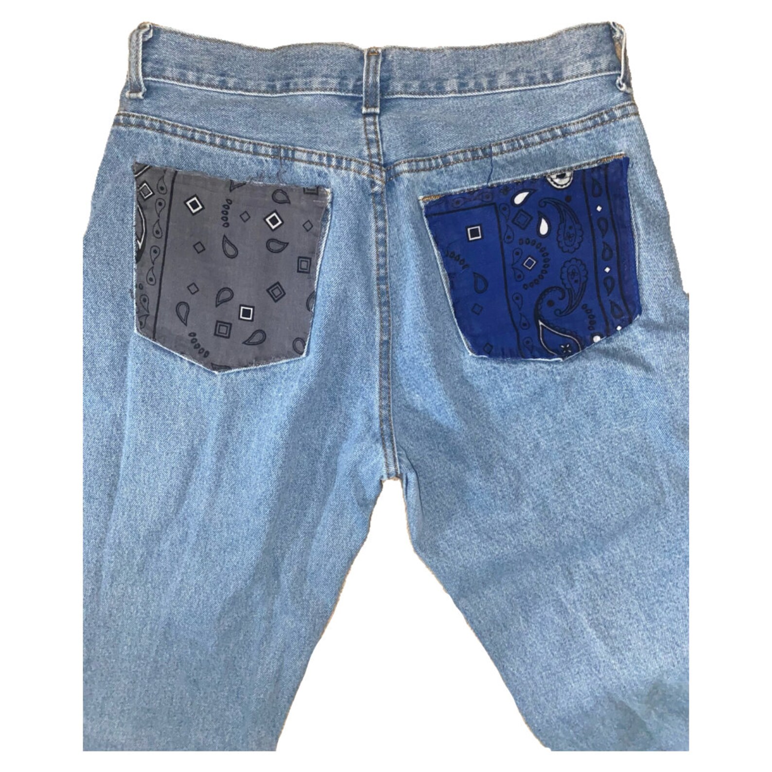 Custom Bandana Jeans Etsy