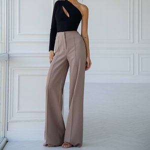 Washable Silk Pant High Waisted Wide Leg Trousers Washable