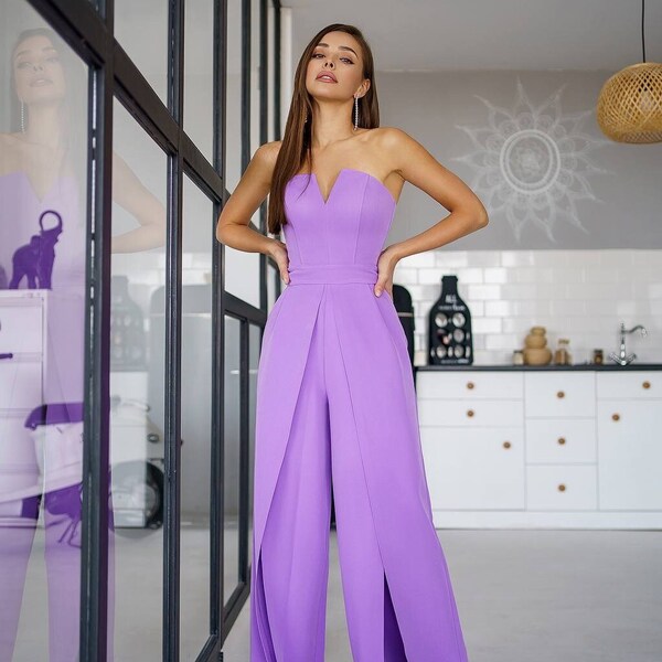 Purple Jumpsuit Etsy