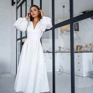 Casual white frocks on sale