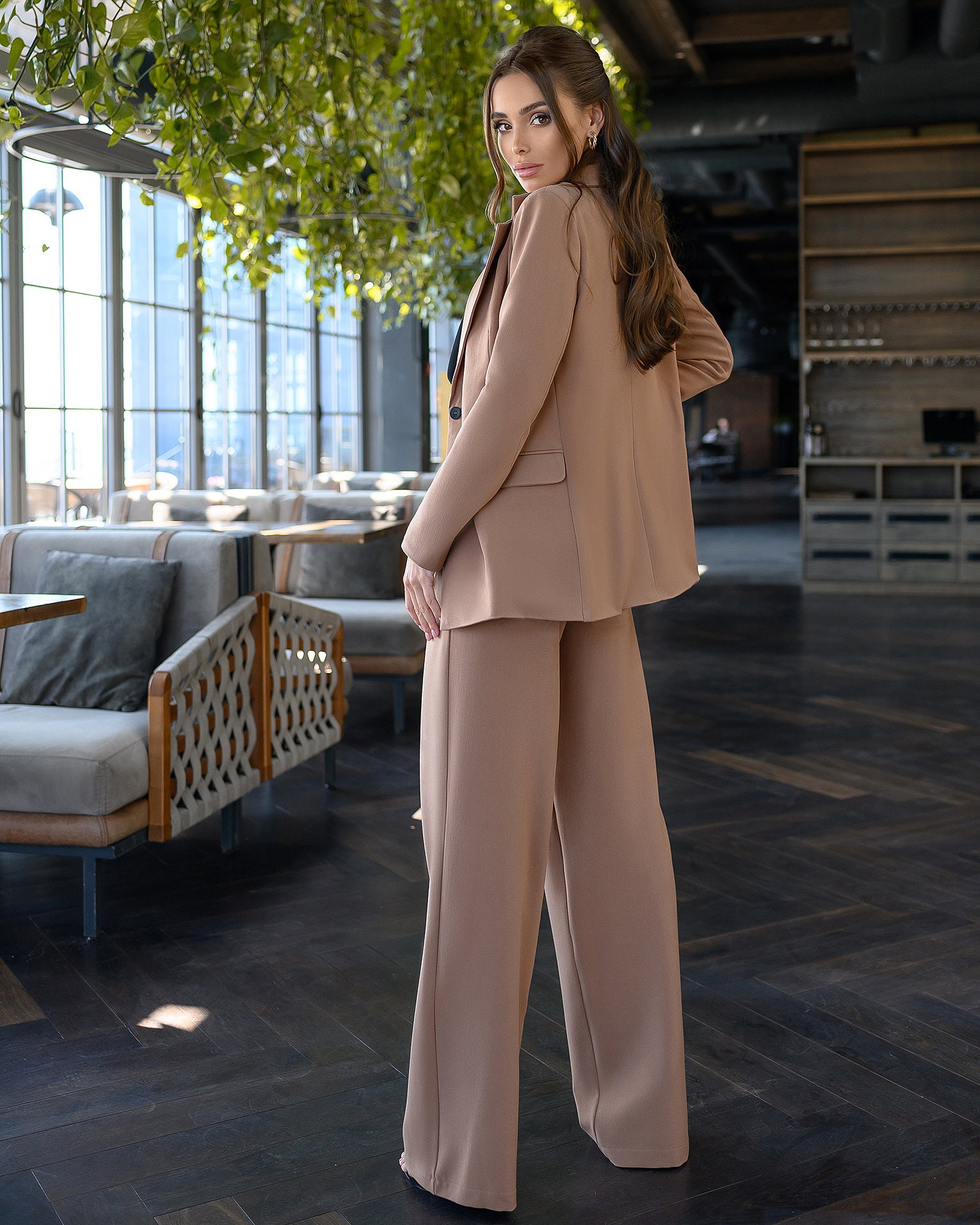 Beige two piece suitWomens suitOffice Suit Wedding Suit Etsy