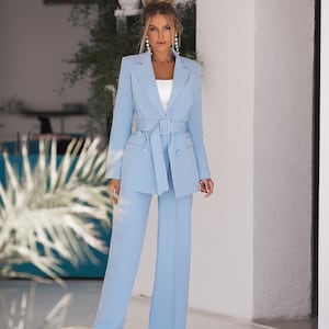 Two piece suit( Prom suit,Business suit,Wedding suit,Bridesmaid suit,Blue Suit,Pants Suit Set,Formal pantsuit,Women Suit)