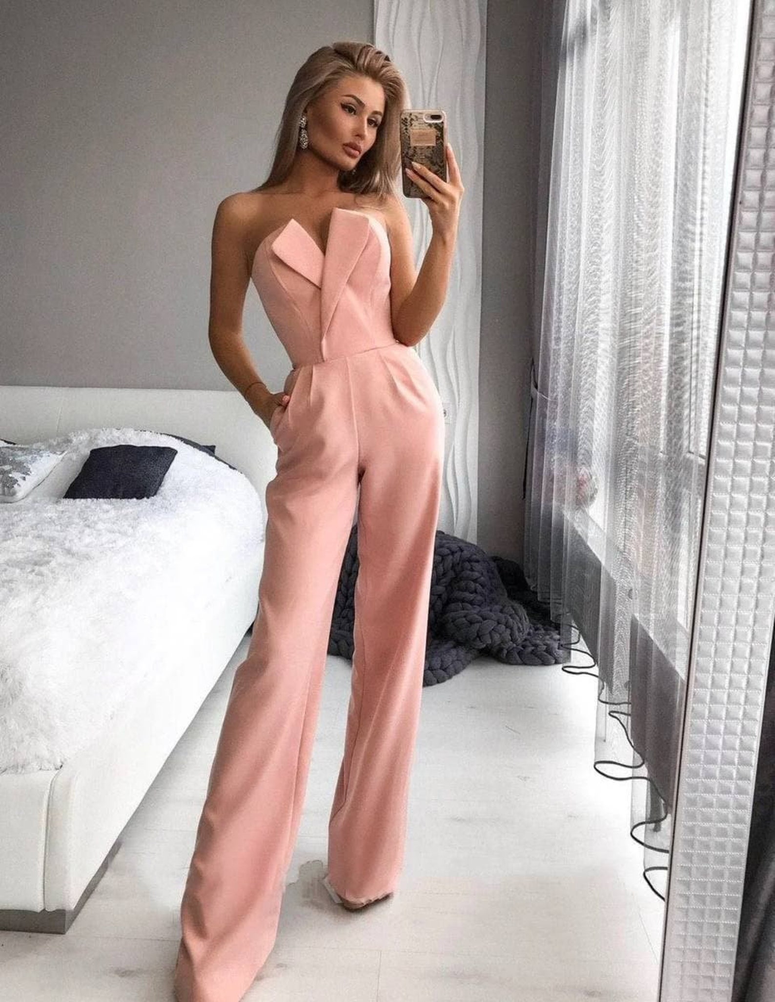 Witte bruiloft jumpsuit bruiloft gast jumpsuit feest Etsy België