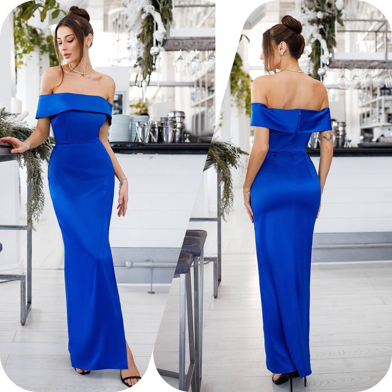 Royal Blue Gown With Sleeves Etsy Singapore