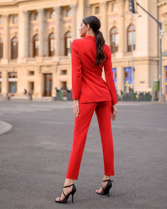 Dunnes Stores | Red Savida Button Suit Jacket