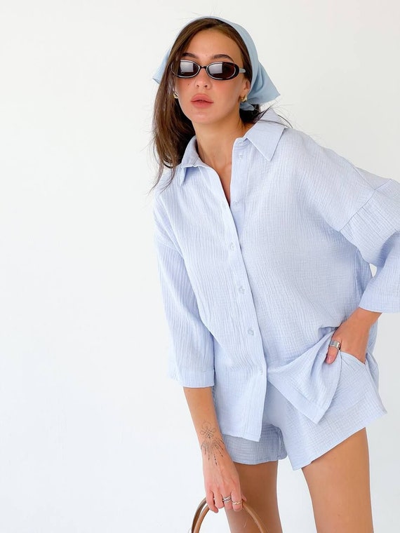 Two Piece Suit Shorts Suit Cotton Suit 