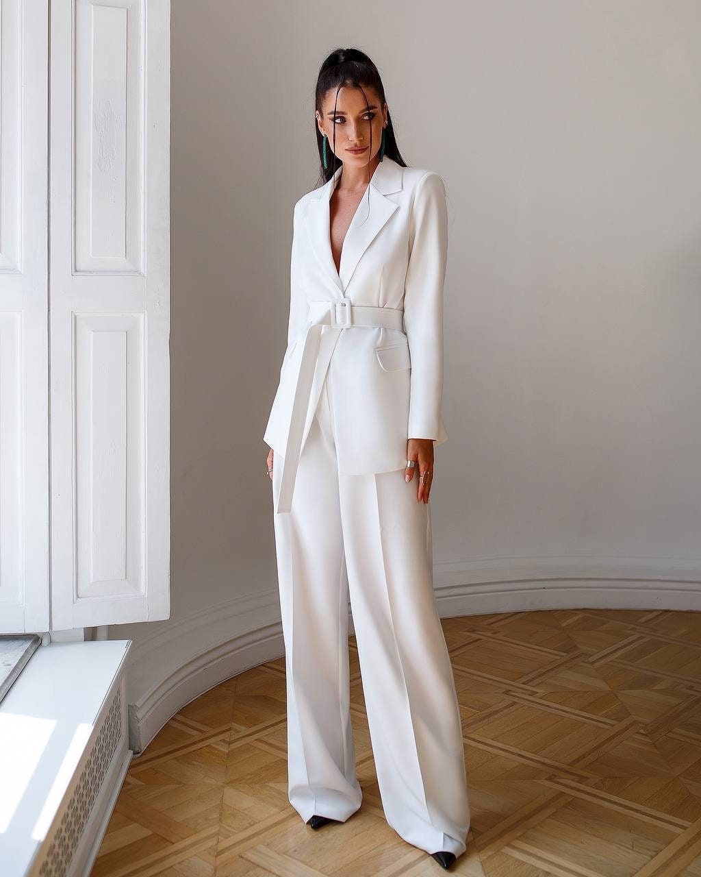 Wedding pants suit  Wedding White Suit – D&D Clothing