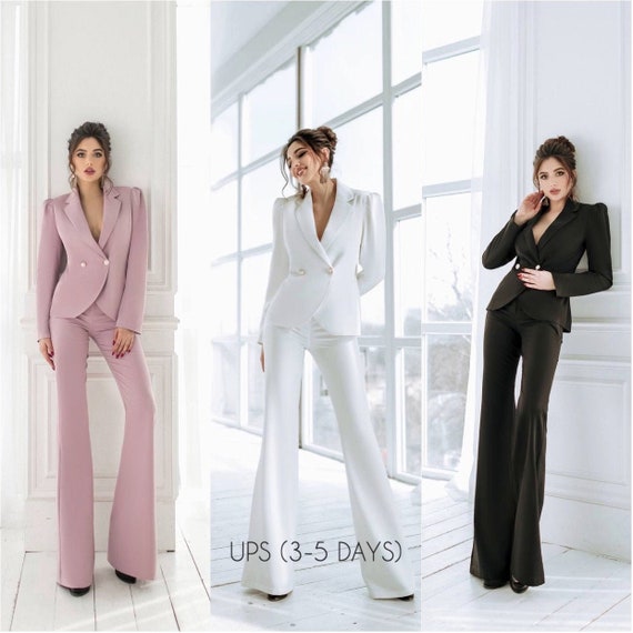 Women's two piece suits for weddings sale