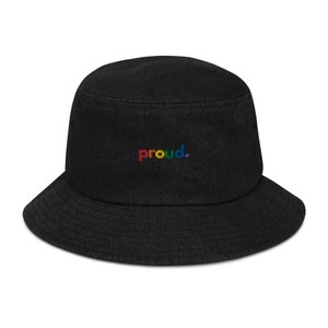 Pride Denim Bucket Hat | Bestickter Unisex