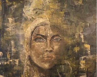 Original Oil Painting: "Queen of Africa" Portrait on Canvas (60x80cm)