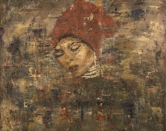 Original Oil Painting: "Jewel of Africa" - Textured Portrait Art