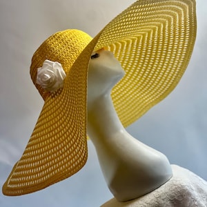 YELLOW Summer Hat Wide Brim Sun Hat Travel Hat oversized floppy hat resort wear sun hat raffia palm hat breathable straw hat garden hat