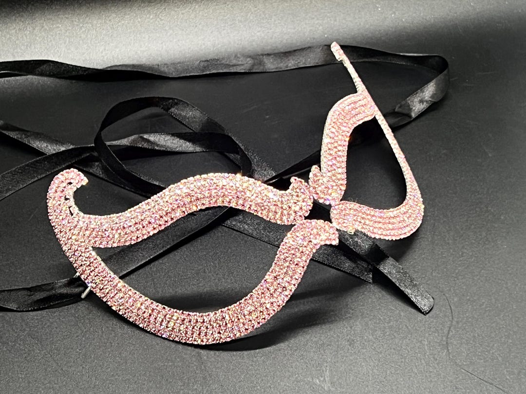Pink Rhinestone Masquerade Mask: Elegant Venetian Crystal Mask - Etsy