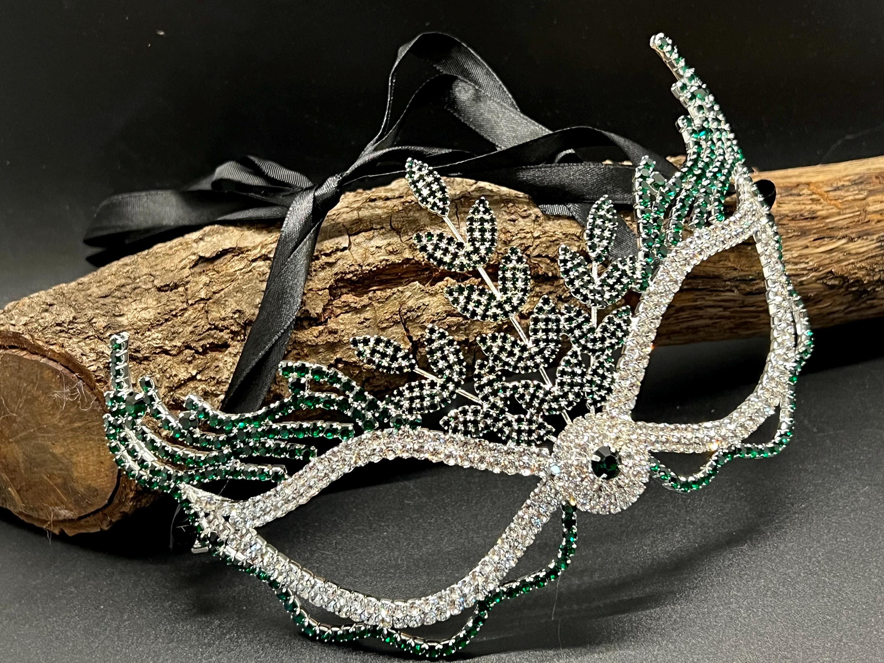 masquerade dresses green Off the Shoulder Green Tulle Beaded Prom Dresses, Green Beaded Off Sho main image 0