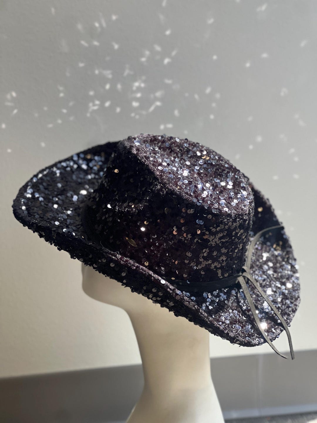 Black Sparkle Sequin Cowboy Hat: Festival Rodeo Party  display picture 3