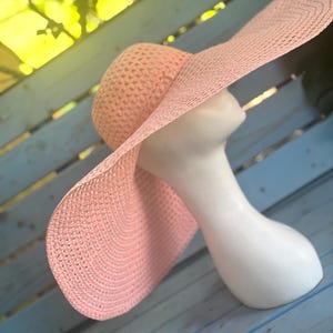 PINK Summer Hat Wide Brim Sun Hat Travel Hat oversized floppy hat resort wear sun hat raffia palm hat breathable straw hat garden hat