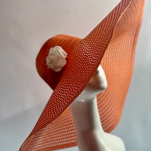ORANGE Summer Hat Wide Brim Sun Hat Travel Hat oversized floppy hat resort wear sun hat raffia palm hat breathable straw hat garden hat