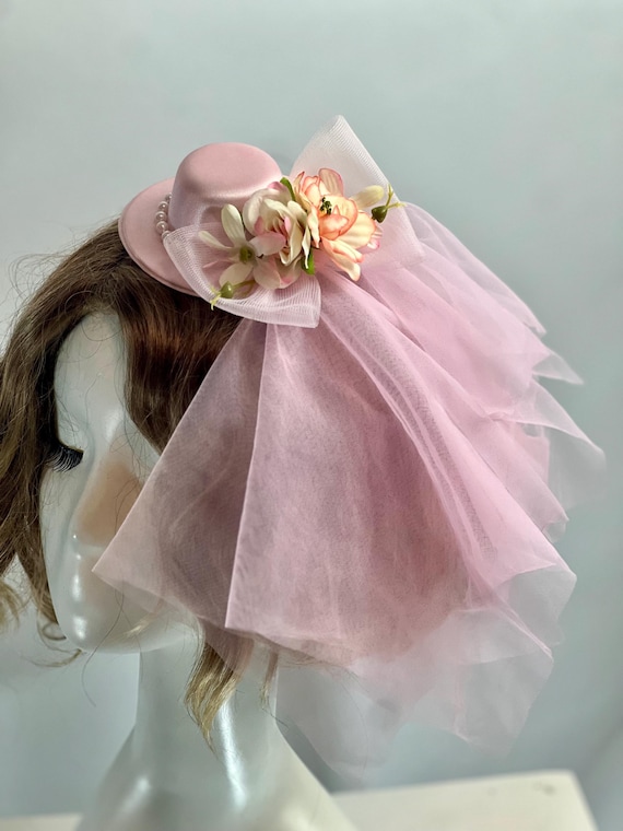 Pink Fascinator Hat: Derby, Tea Party, Wedding Headpiece - Etsy display picture 2