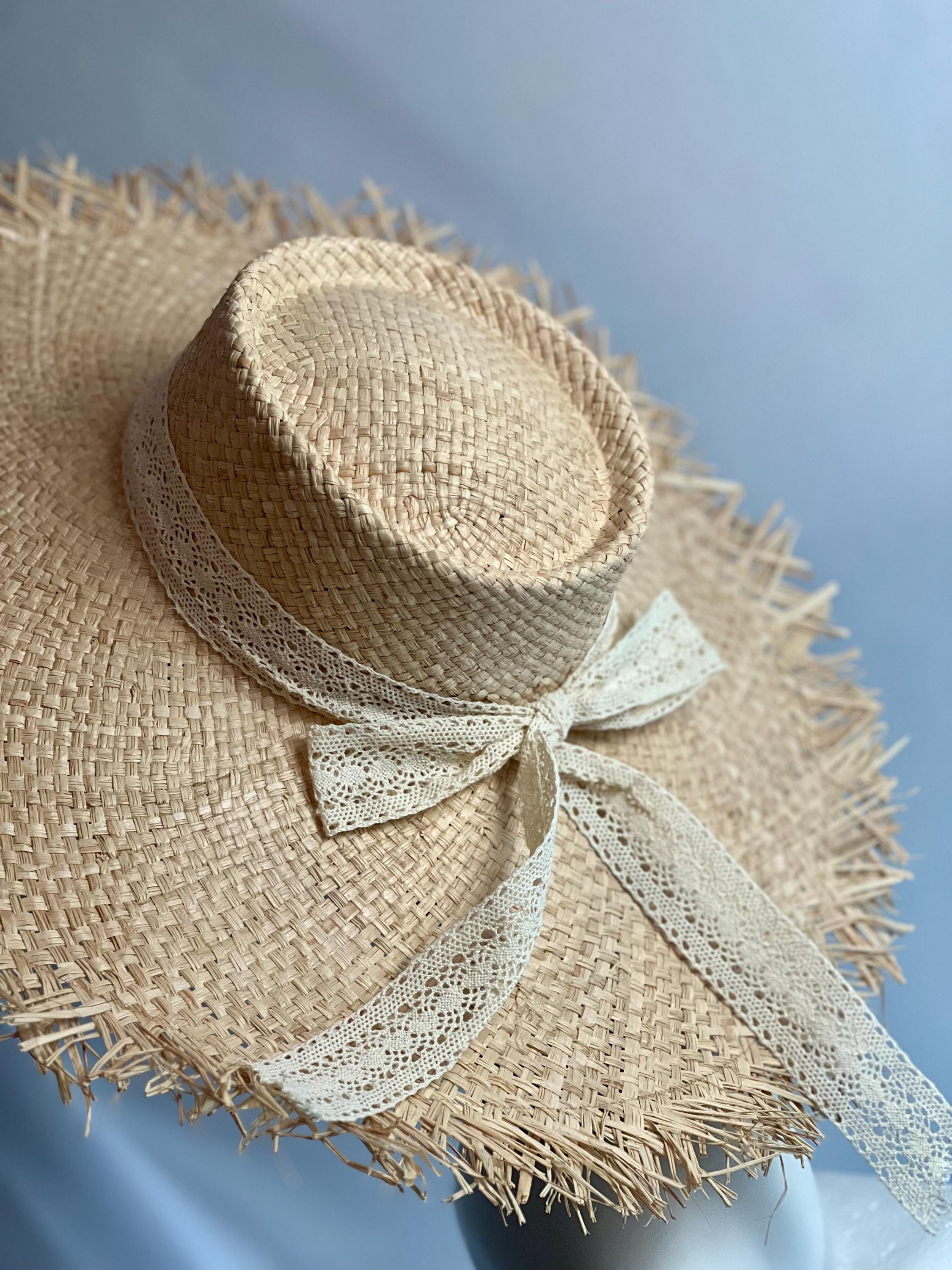 Rip Curl Frayed Raffia Sun Hat - Wide Brim Boho Floppy Beach Hat - Blue & Navy Blue Island Women main image 3