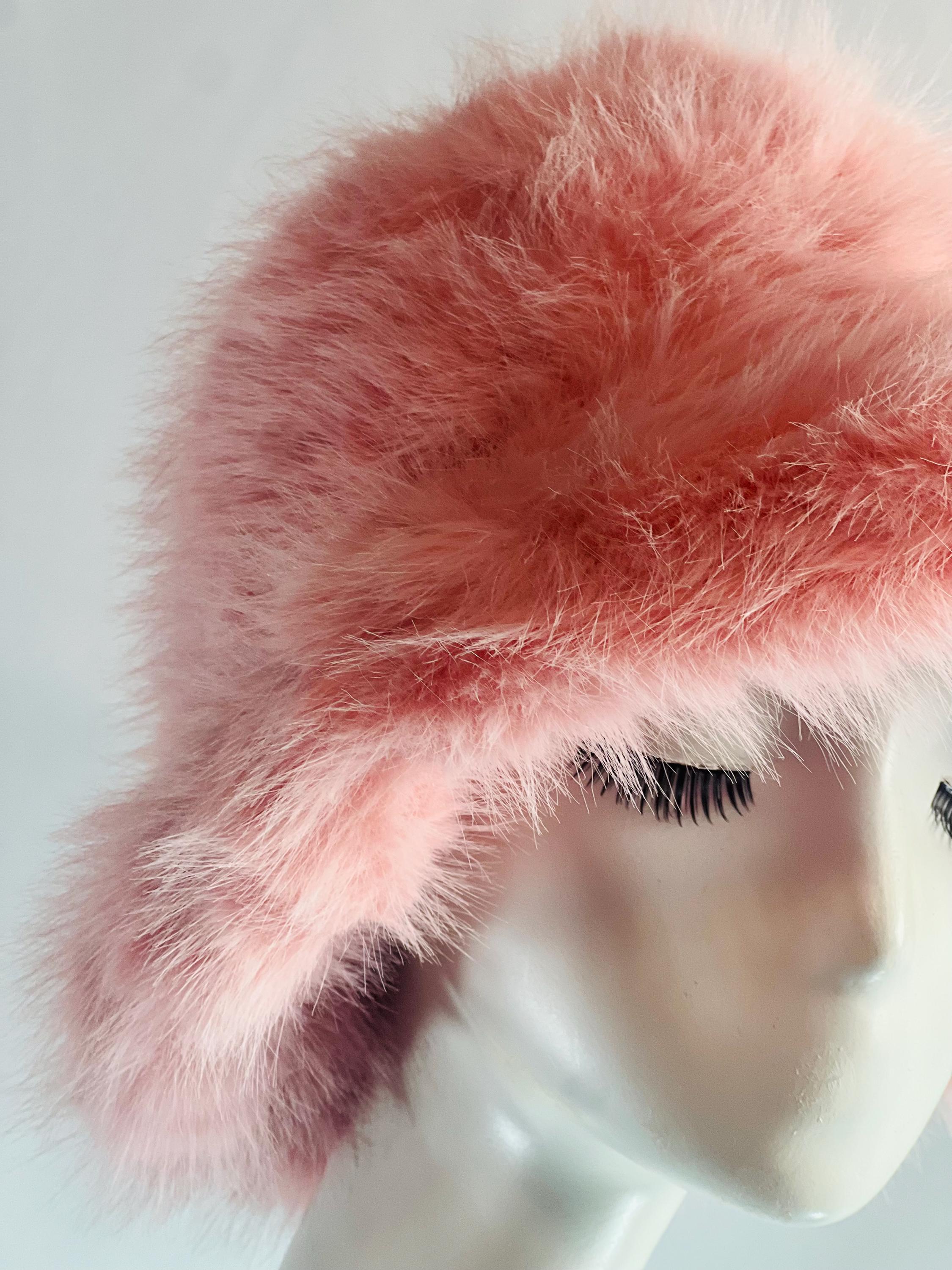 Women\'s Winter Faux Fur Fuzzy Warm Bucket Hat, Rose Winter Fluffy Faux Fur Plush Warm Hats Cute Fuzzy Bucket Hat  main image 2