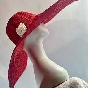 RED Summer Hat Wide Brim Sun Hat Travel Hat oversized floppy hat resort wear sun hat raffia palm hat breathable straw hat garden hat