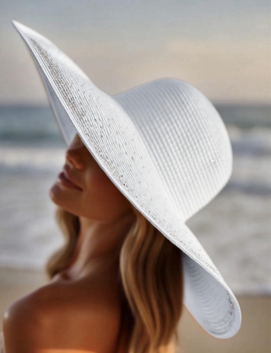 Rhinestone Straw Hat - Etsy display picture 1
