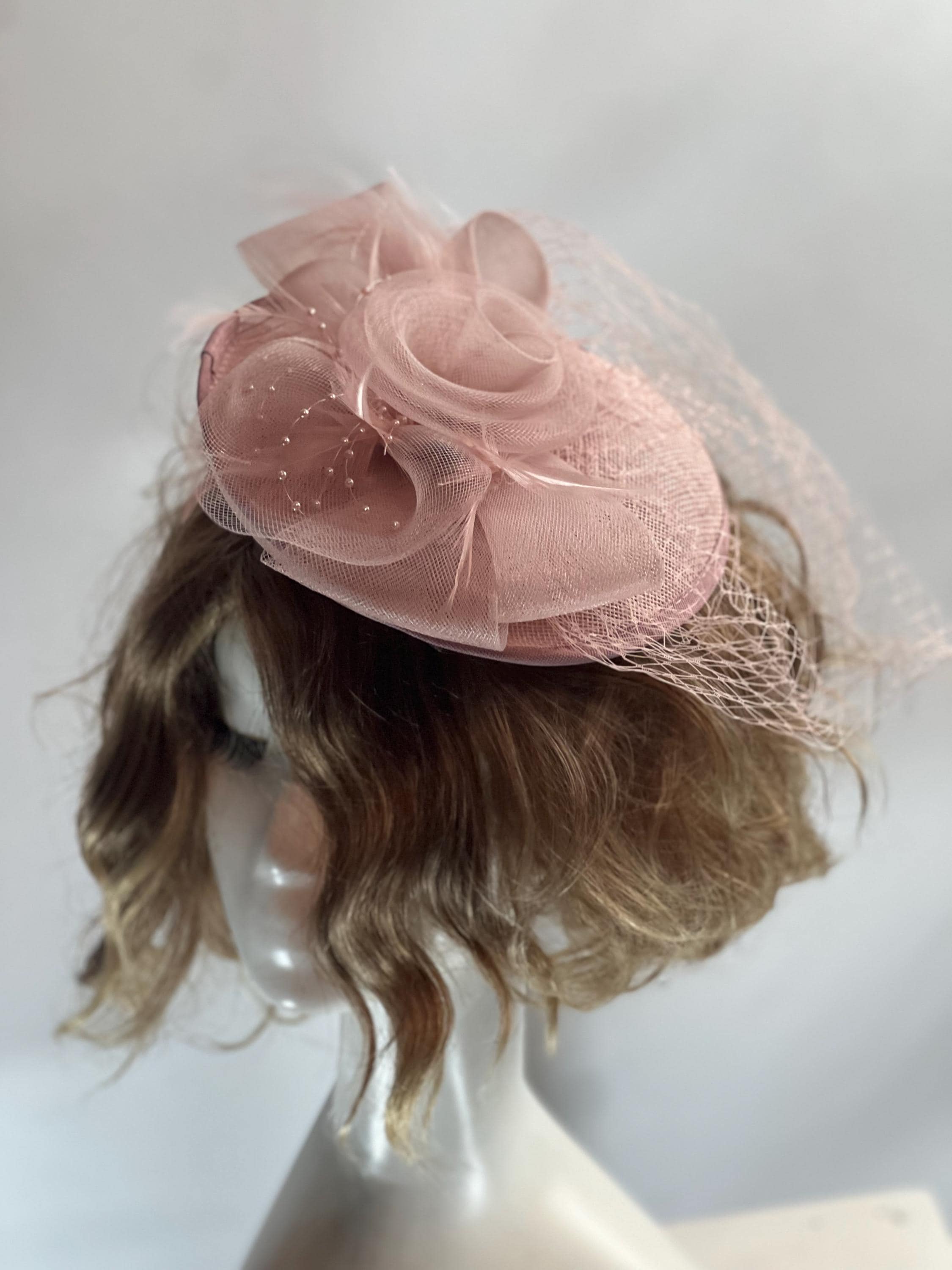 PINK Fascinator Hat Headpiece for Derby, Tea Parties, Weddings, Church, and Formal Events  Tea Hat Fascinator Wedding Hat Church Hat