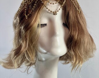 ✨Elegant Gold Crystal Headpiece Gold Crystal Headpiece: Art Deco Flapper Bridal Hair Jewelry  main image 4