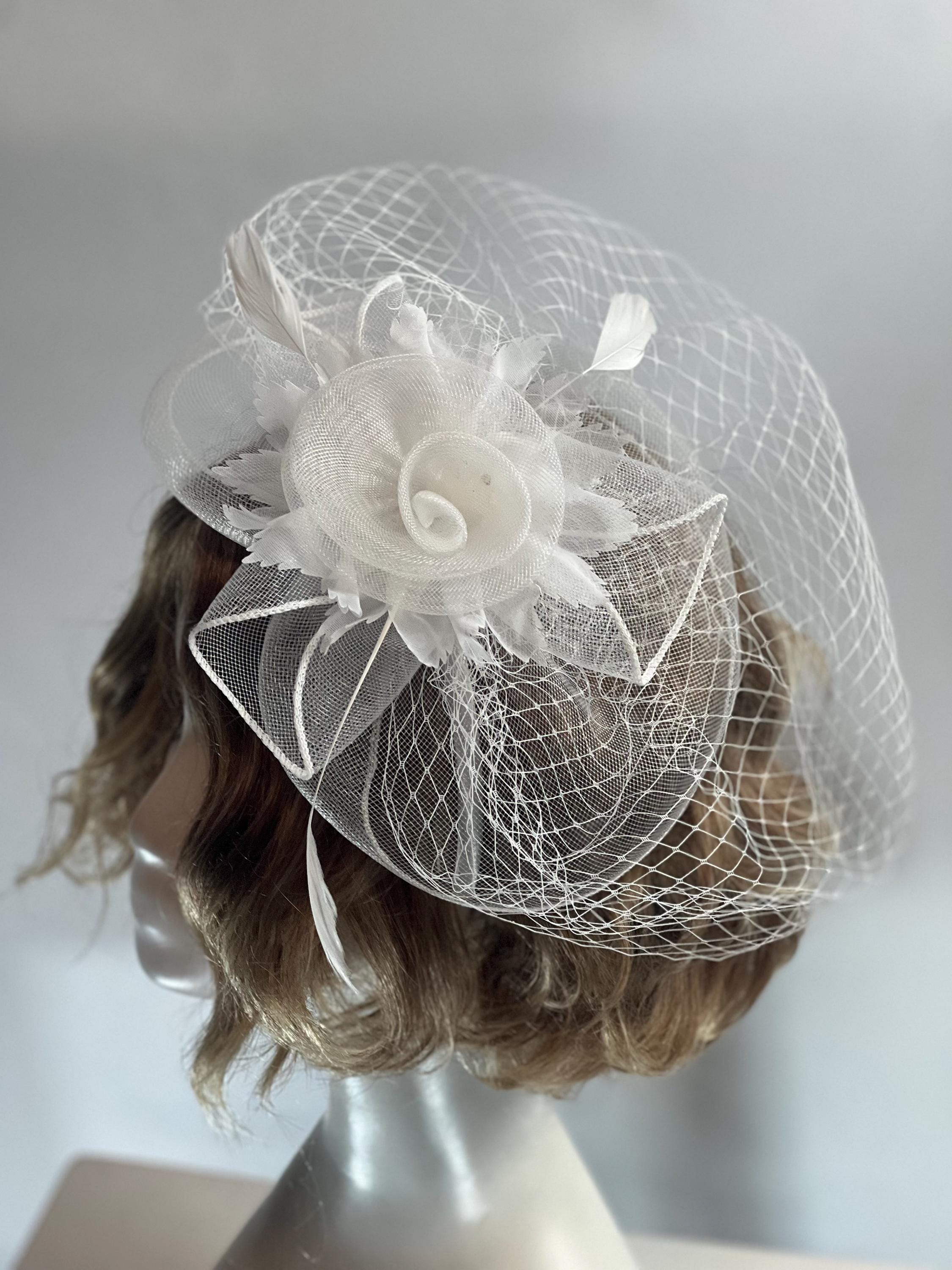 White Feather Fascinator: Kentucky Derby, Wedding, Tea Party  display picture 2