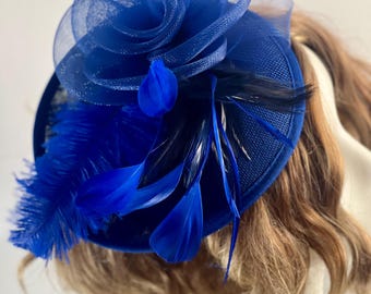 ?⭐HOST PICK!⭐? Elegant Blue High Feathered Fascinator Tea Party Derby C SWSMCLT Women main image 4