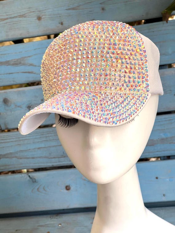 Crystal Rhinestone Baseball Cap - Bling Sun Hat With Adjustable Back