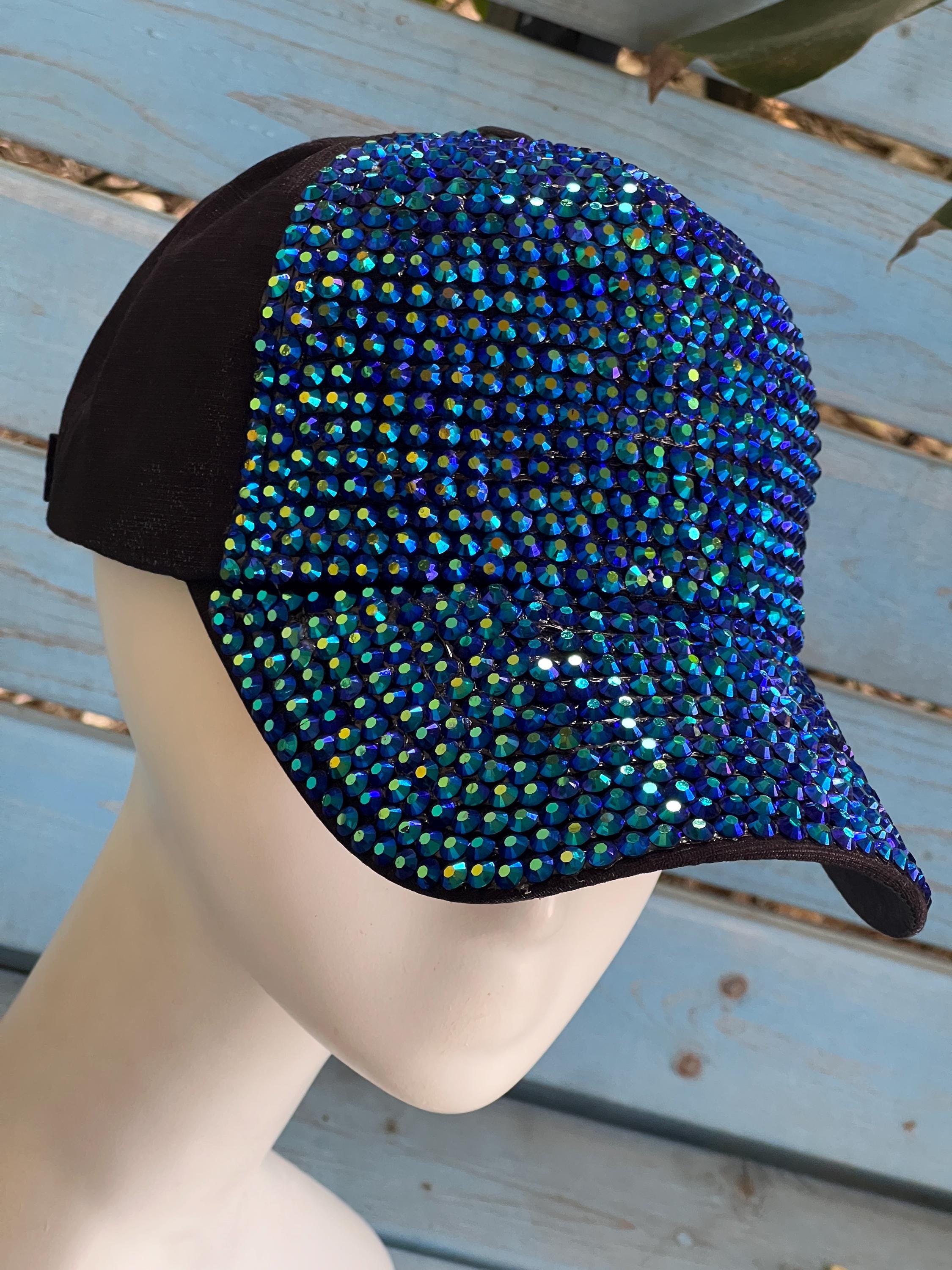 Royal Blue Rhinestone Baseball Cap: Sparkly Festival Bling  display picture 1