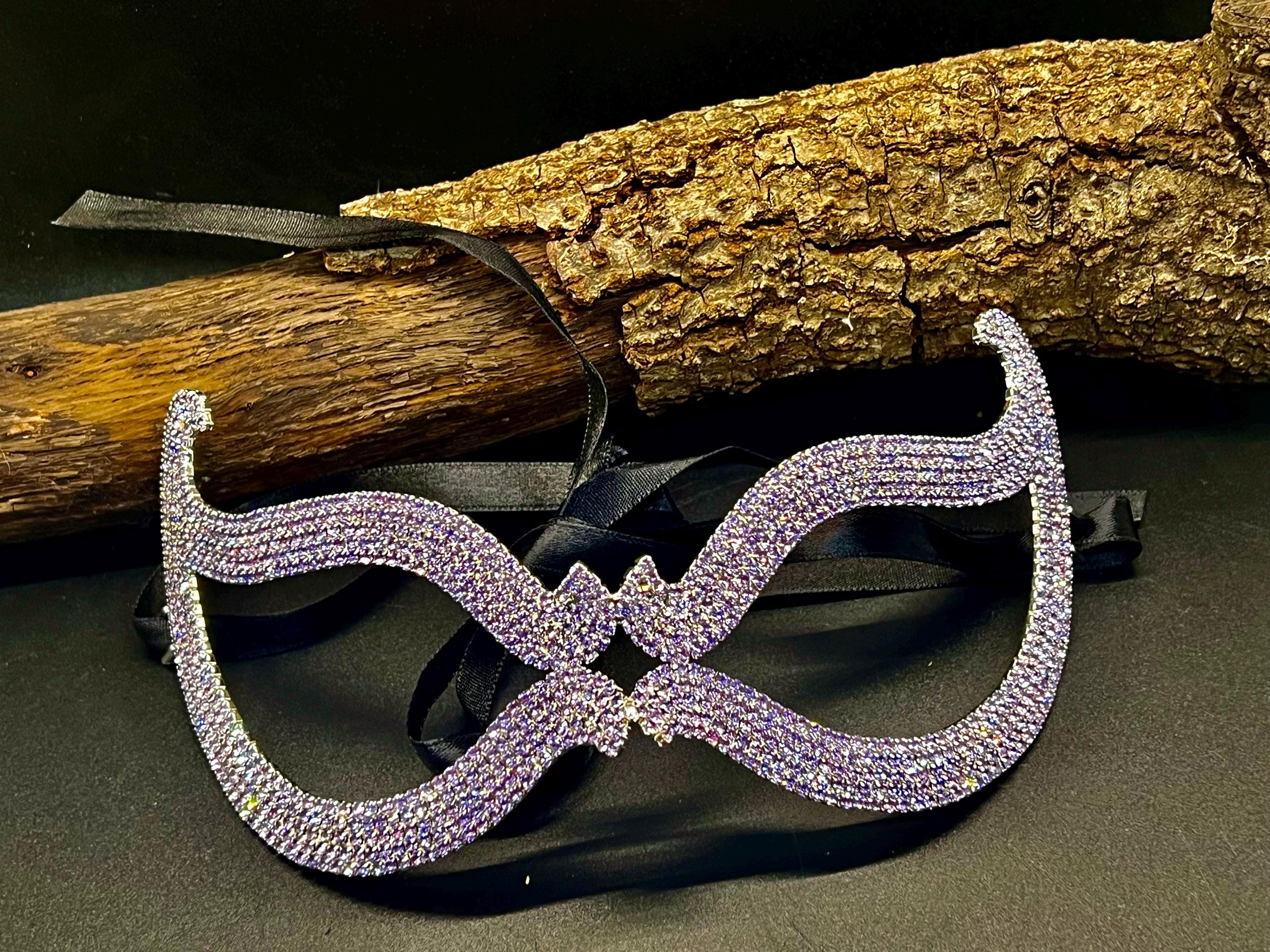 Purple Crystal Elegant Sparkling Masquerade Party Mask for Sophisticated Evening Elegance and Celebratory Charm Crystal Eyes Mask