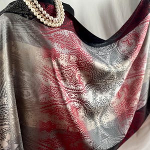 Elegance Floral Pashmina Scarf Wedding Shawl Elegant Reversible Shawl Wrap Luxury Multi-Tone Soft Scarf Fringe Formal Casual Wear