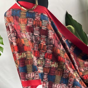 Vibrant Multicolor Versatile Scarf Cozy Soft Shawl for All-Season Style and Comfort Red Abstract Pattern Scarf Colorful Scarf Shawl