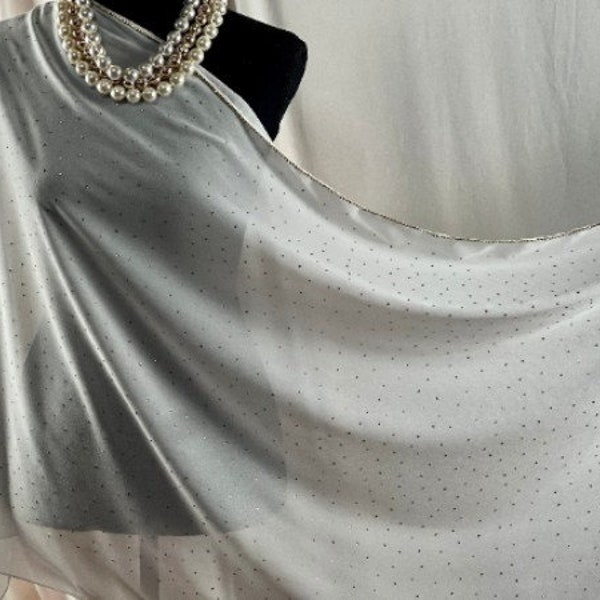 Elegant White Shimmer Evening Wrap for Special Occasions and Formal Events | Delicate Draped Elegance | SOL24A332