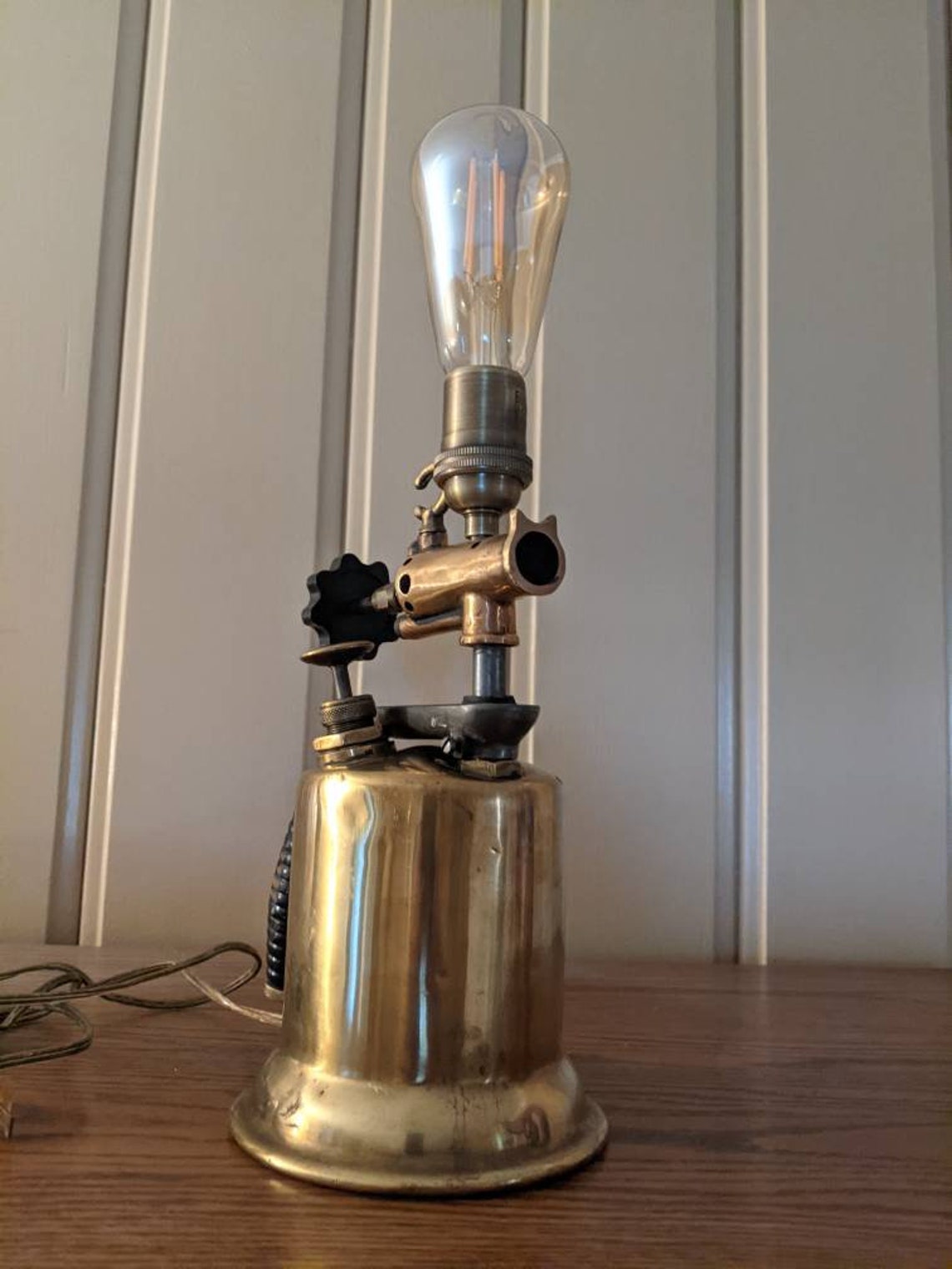 Upcycled Vintage Antique Brass Gasoline Blow Torch Lamp. Etsy