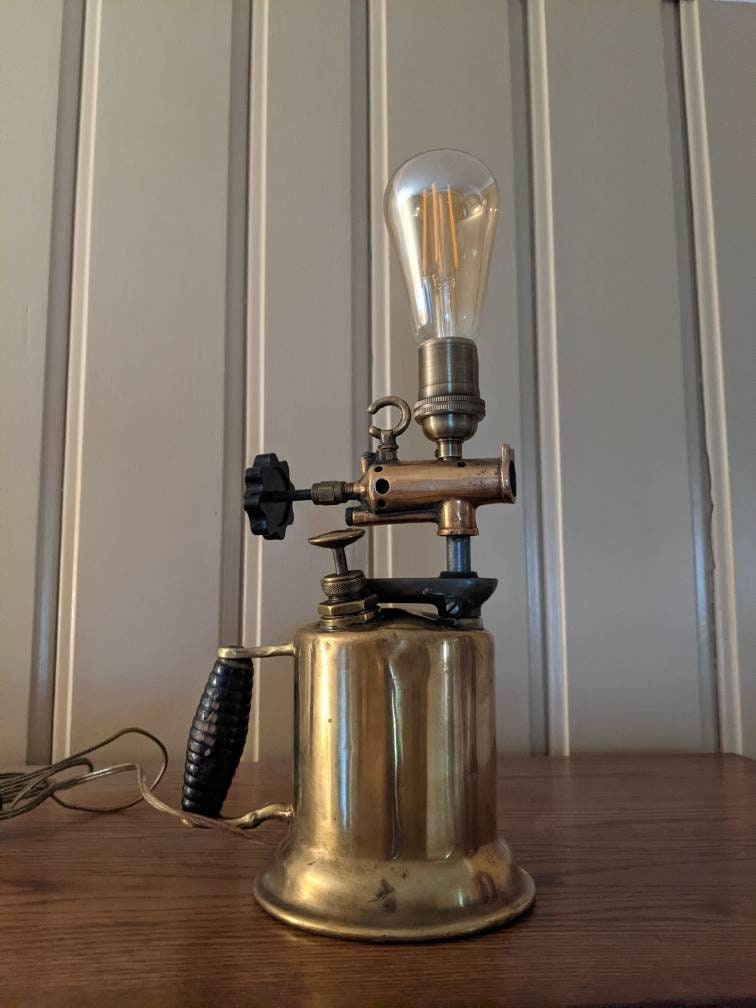 Upcycled Vintage Antique Brass Gasoline Blow Torch Lamp. Etsy