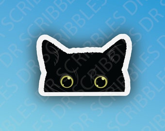 Sticker or Magnet | Peeking Cat