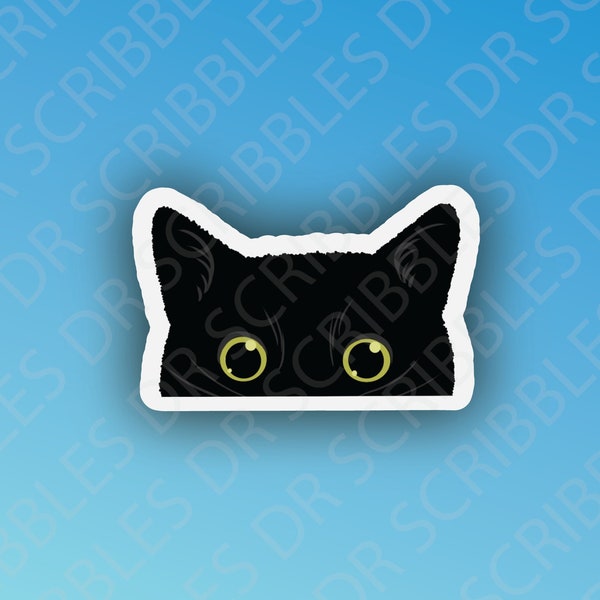 Sticker or Magnet | Peeking Cat