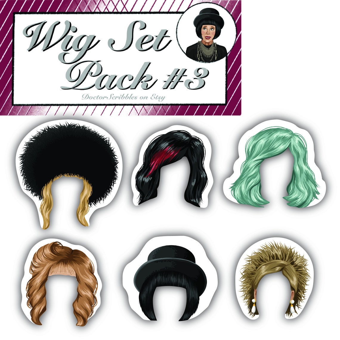 Fridge Doll Static Cling Doll and 30 Wigs Etsy