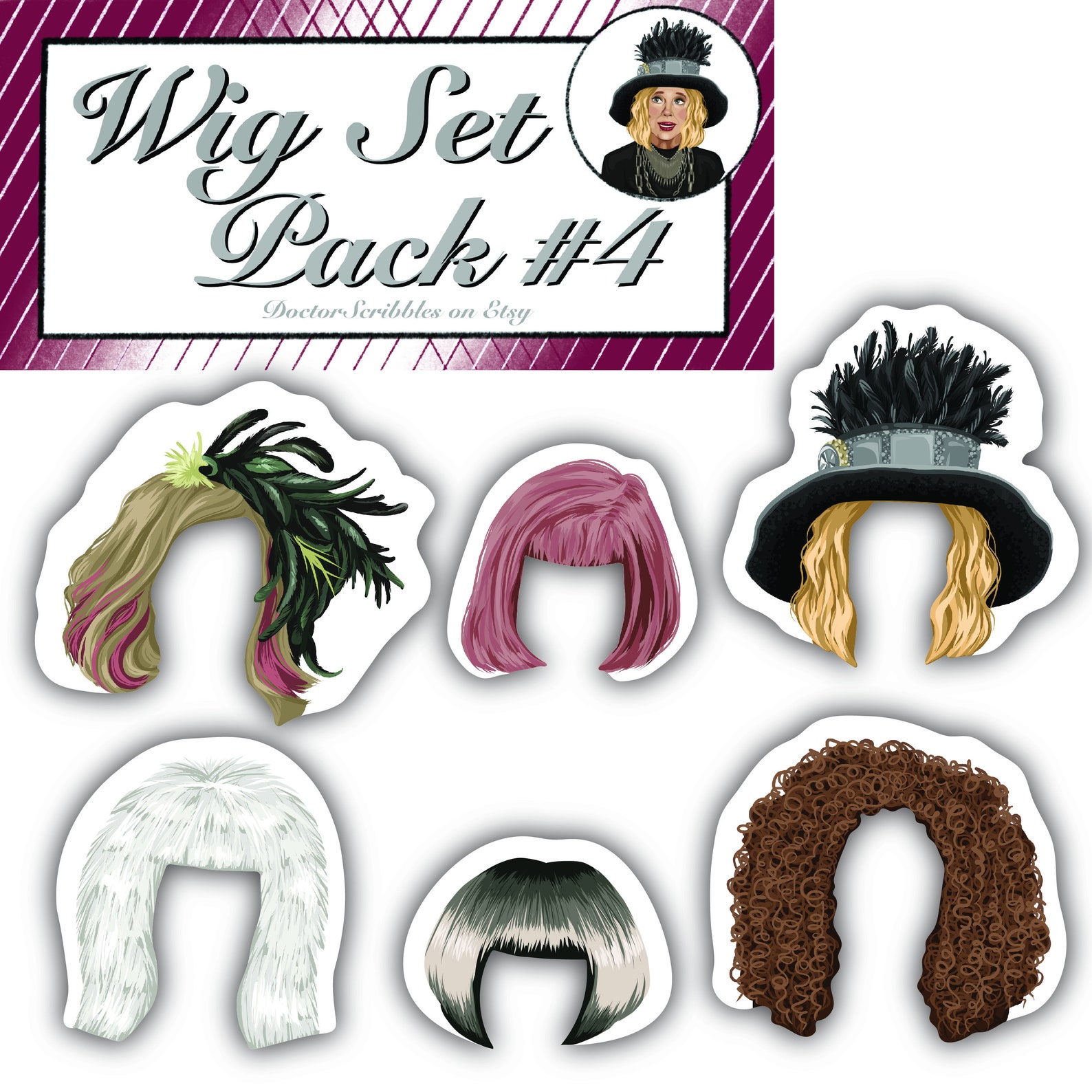 Fridge Doll Static Cling Doll and 30 Wigs Etsy