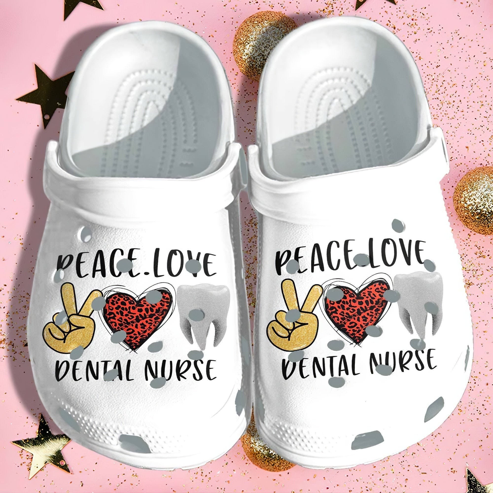 Dental Nurse Shoes Crocs Mothers Day Gifts Women Peace Love | Etsy