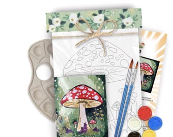 Kit para pintar setas / Arte cottagecore, manualidad para principiantes, kit de pintura paso a paso