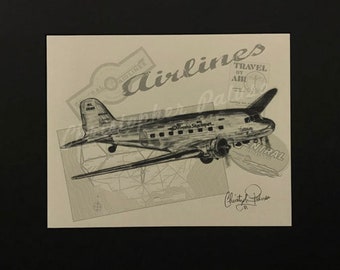Airlines Vintage style art print