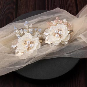 Plumeria swan Blossom Korean Binyeo and Hair Clip Set with Case | Traditional Hairpin & Ornate Clip | Handmade Korean Elegant Accessory