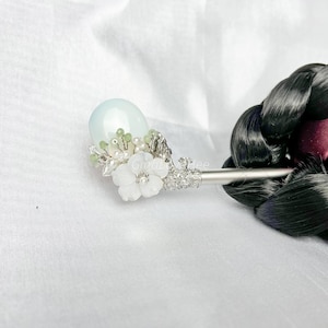 Moon stone Handcrafted Korean Binyeo &quot;grapes&quot; | Traditional Hairpin with Moon stone| Elegant Korean Hair Accessory