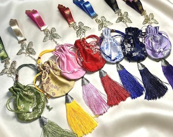 Korean Traditional Ribbon Butterfly Bokjumeoni Keychain | Handmade Accessories | Doljanchi Gift | Korean Traditional Korean Keychain Gift