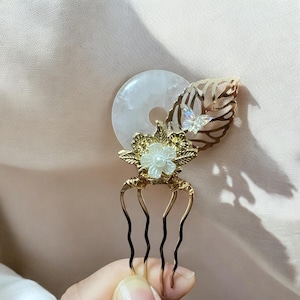 ONLY one Handcrafted Korean Binyeo style hairpin | Traditional Hairpin with Aventurine Stone | Elegant Korean Hair Accessory