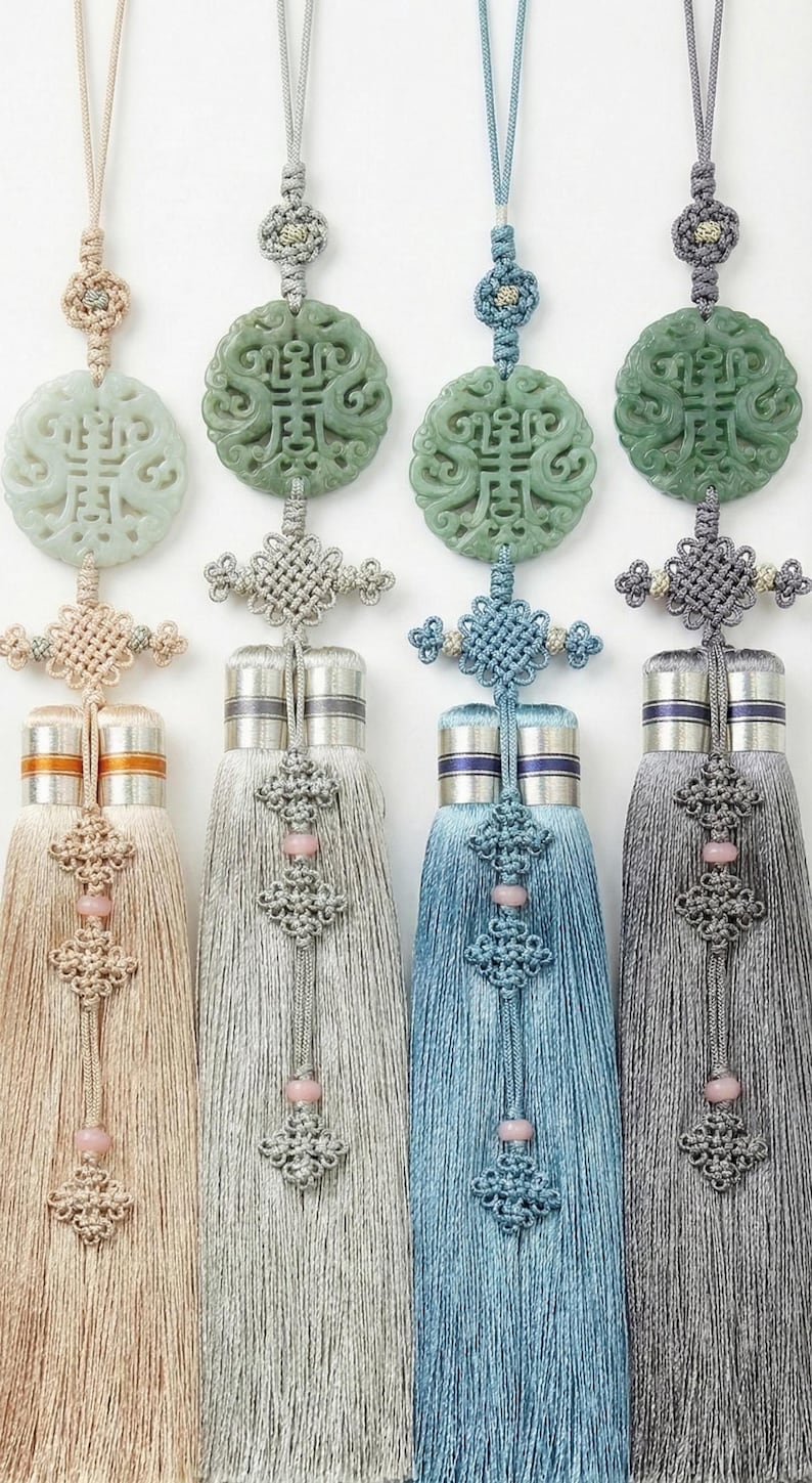 Jade Norigae – Elegant Korean Traditional Hanbok Ornament image 2